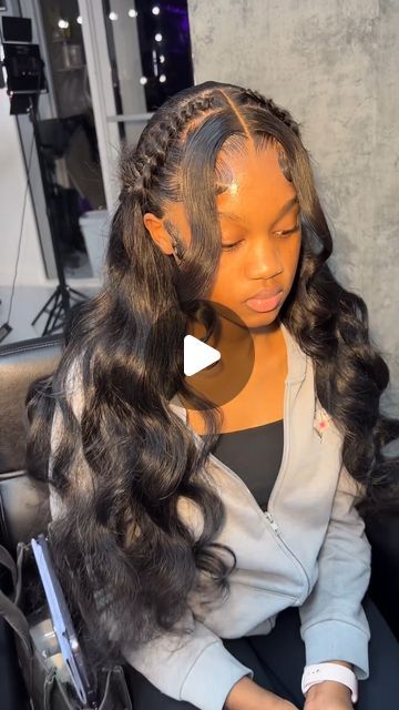 ULit Hair, Make U Lit on Instagram: "Ateeee so badddd😩😍😍 This is super cuteeee🫶🏾🫶🏾🔥🔥 Flawless work by @wickedstyless 🔥🔥 Click the link in my bio & follow @ulithaircompany for more hair inspiration! Website: http://www.ulithair.com #bodywave #bodywavehair #wavyhair #curls #bangs #fishtail #bodywavewig #hdlace #hdlacewig #frontalwigs #lacefrontwigs #wiginstall #lacewigs #frontalinstall #wigmaker #miamihairstylist #atlantahairstylist #wigsforblackwomen #naturalhairstyles #atlhairstylist #lacefrontalsewin #blackhairmag #atlfrontals #viral #explorepage #explore #blackgirlmagic #ulithair #ulitwig #ulithairwig" Fishtail Hairstyles Black Women, Hair Down With Fishtail Braid, Fish Tail Sew In, Cute Styles On Wigs, Braid In Wig Hairstyles, Fishtail On Wig, Hairstyles For Lace Fronts, Wig Hairstyles Fishtail Braid, Bodywave Hairstyle Ideas