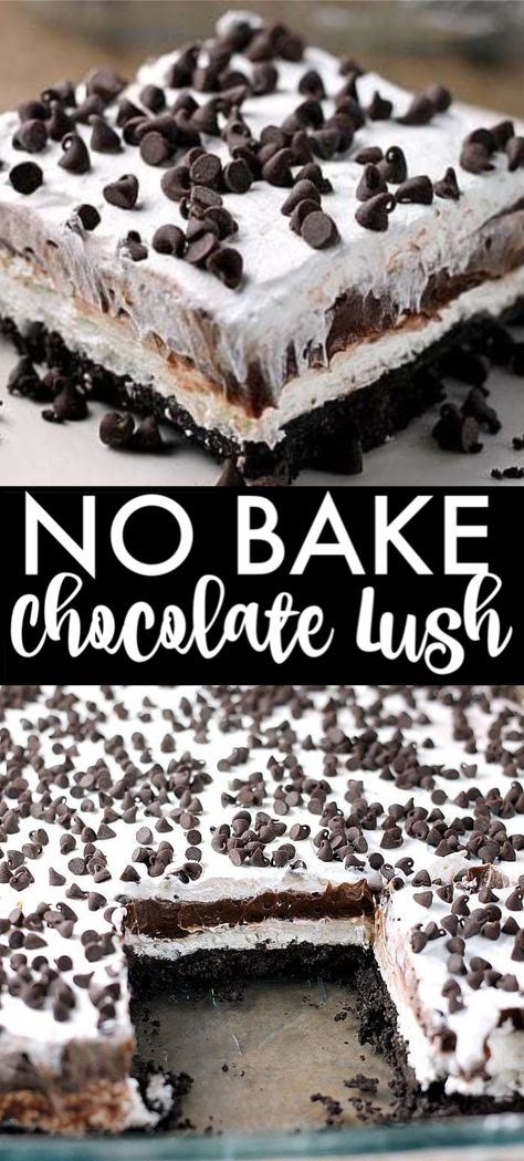 Chocolate Lush, Oreo Cookie Dessert, No Bake Oreo Dessert, Oreo Delight, Cupcakes Oreo, Desserts With Chocolate Chips, Oreo Cookie Recipes, Oreo Fluff, Oreo Desserts