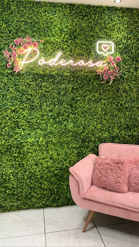 Content Wall Ideas, Salon Backdrop Ideas, Area Instagramavel, Boutique Rosa, Studio Rosa, Nail Room Ideas, Beauty Room Salon, Esthetician Room Decor, Selfie Wall