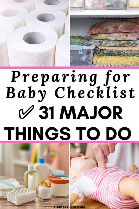 Preparing for Baby Checklist, 31 Major Things To Do. Here are 31 things you mUST do before baby arrives. #preparingforbabychecklist #babychecklist #pregnancychecklist #pregnancy #habitatformom Before Baby Arrives Checklist, To Do Before Baby Arrives, Sofia Grace, Baby Remedies, Easy Labor, First Time Pregnancy, Pregnancy Workouts, Pregnancy Checklist, Pregnancy Planner