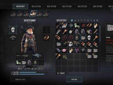 Inventory Design Game, Game Inventory Design, Video Game Inventory, Game Inventory Ui, Ui Game Design, Game Inventory, Vr Ui, Post Apocalyptic Games, History Games