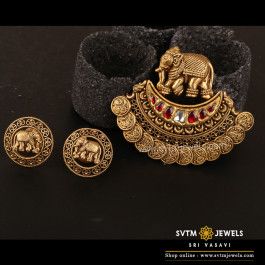 Parade Elephant Pendant Set Gold Bengal, Gold Elephant Pendant, Fantasy Jewellery, Mangal Sutra, Black Beads Mangalsutra Design, Beads Design, Kundan Jewelry, Temple Jewelry, Antique Jewellery Designs