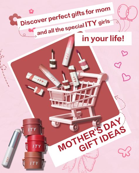 We've got something special for all the incredible women you adore!💐 Find the Perfect Gift for Mom & all of you at itycosmetics.com.🌷❣️🎁 #giftforher #mothersday #lipshades #giftideas #itycosmetics Cosmetics Graphic Design, Instagram Branding Design, Instagram Feed Planner, Beauty Video Ideas, Social Media Branding Design, Banner Design Inspiration, Social Templates, Calligraphy Art Print, Banner Ads Design