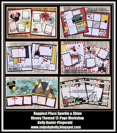 Disney Character Scrapbook Layouts, Mickey Mouse Scrapbook Layouts, Roller Coaster Scrapbook Layout, Disneyland Scrapbook Layouts, Disney Scrapbook Pages Layouts, Camera Scrapbook, Mountain Scrapbook, Paris Scrapbook, Echo Park Layouts