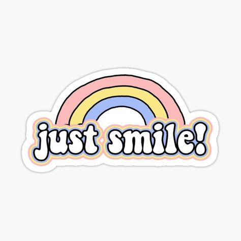 Smile Sticker Aesthetic, 2024 Sticker Design, Redbubble Stickers Aesthetic, Senior Stickers, Stickers Smile, Thanks Sticker, 2024 Stickers, Positive Stickers, Smile Sticker