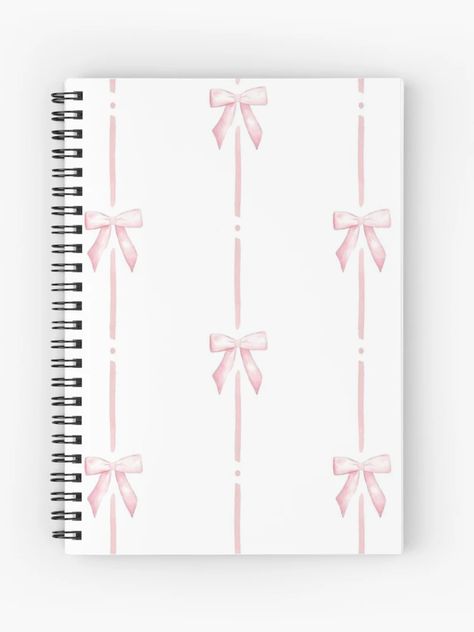 "Pink bow ribbon coquette " Spiral Notebook for Sale by Pixiedrop | Redbubble Pink Notebook Aesthetic, Coquette School Supplies, Coquette Notebook, College Stationary, Pink School Supplies, Pink Stationary, Coquette Journal, Coquette School, High School Supplies