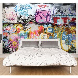 Wallpaper On Furniture, Rock Bedroom, Graffiti Wall Mural, Spray Paint Wall, Brick Wallpaper Roll, Urban Graffiti, Wall Murals Painted, Graffiti Wallpaper, Brick Wallpaper