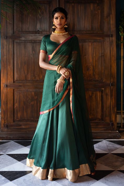 Green Lengha, Dancing Mermaid, Photoshoot Saree, Brown Kid, Saree Inspiration, Indian Royalty, Desi Couture, Onam Outfits, Dress Stitching