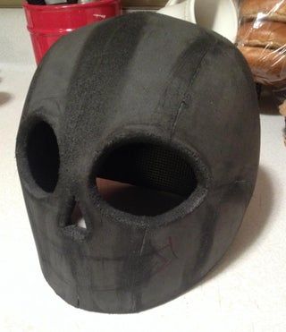 Sans Mask Tutorial : 10 Steps - Instructables Sans Head Tutorial, Sans Mask, L E D Lights, Sans Cosplay, Foam Cosplay, Mod Podge Fabric, Diy Skulls, Fabric Stiffener, Foam Head