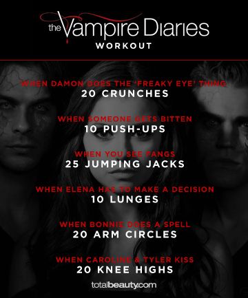 "The Mindy Project", The Ultimate Couch Potato Workout - (Page 7) Vampire Diaries Workout, Tv Show Workouts, Tv Workout, Movie Workouts, Tv Workouts, Vampire Diaries Memes, Walking Dead Game, Vampier Diaries, Vampire Diaries Stefan