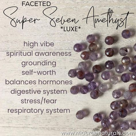 Super Seven Crystal Meaning, Birthstones Chart, Super Seven Crystal, Crystal Benefits, Birth Stones Chart, Crystal Healing Chart, Gold Crystals, Magic Stones, Cleansing Crystals