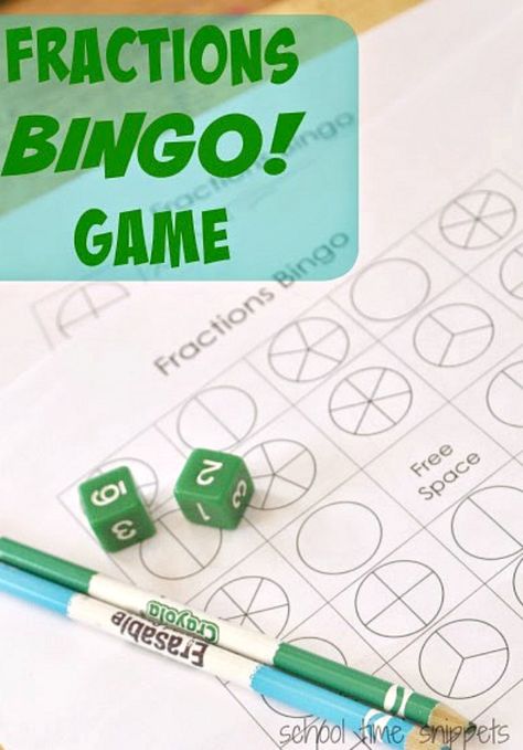 Enjoy learning about fractions with this fun BINGO game! Printable gameboards included! Fraction Bingo, Fraction Games, Teaching Fractions, Math Games For Kids, Fourth Grade Math, Math Intervention, Math Fractions, Homeschool Math, 3rd Grade Math