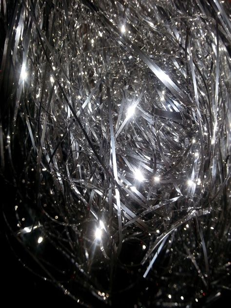 Tinsel Trash Magic, 80s House, 80s Disco, Silver Tinsel, Tinsel Garland, Texture Photography, Royal Look, House Music, Antlers