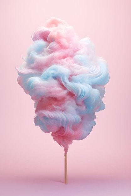 Cake Pop Illustration, Cotton Candy Product Photography, Cotton Candy Photography, Pastel Product Photography, Bonbon Aesthetic, Cotton Candy Illustration, Cotton Candy Painting, Cotton Candy Background, Channel Tres