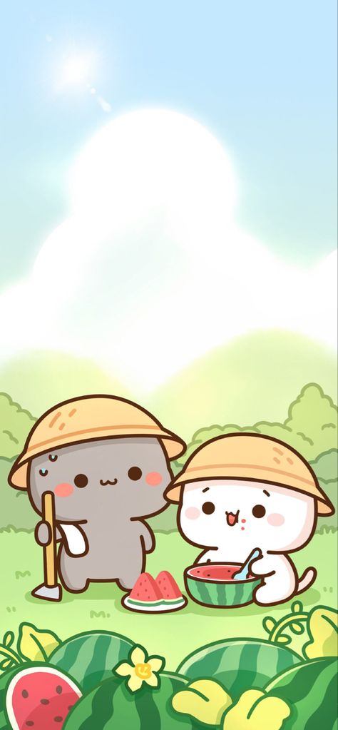 Mochi Cats, Cute Backrounds, Peach And Goma, Mochi Cat, Dudu Bubu, Peach Goma, Peach Cat, Wallpaper Iphone Love, Chibi Cat