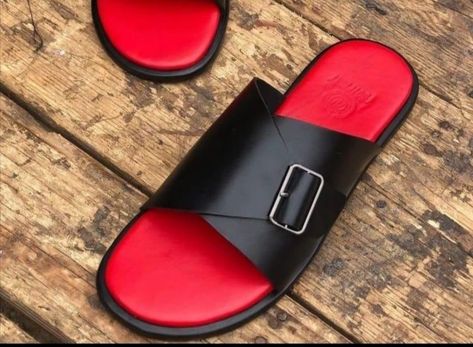 Men Leather Sandals Fashion, Palm Slippers, Men Leather Sandals, Best Sandals For Men, Trendy Slippers, Mens Sandals Fashion, Gents Shoes, Shoe Makeover, Leather Slippers For Men