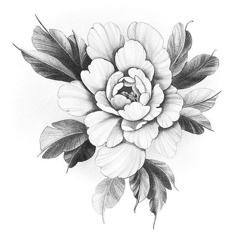 Ink Tattoo Design, Tattoo Homme, Peony Flower Tattoos, Red Tattoo Ideas, Floral Back Tattoos, Peony Drawing, Red Ink Tattoo, Hanya Tattoo, Flores Tattoo