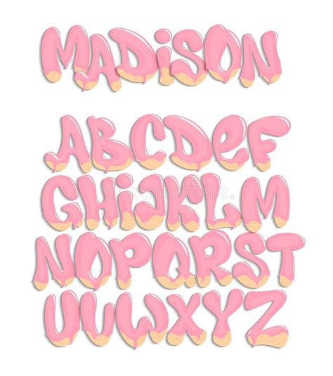 Stylized Letters Alphabet, Girly Fonts Alphabet Cute, Candy Fonts Alphabet, Kawaii Font Alphabet, Drippy Letters Alphabet, L Font Design, Melting Letters Font, Cute Font Alphabet, Cute Fonts Alphabet Bubble