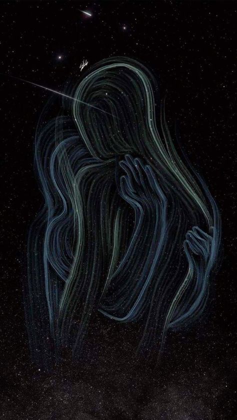 Wallpaper For Women Iphone, Two Souls Connecting Art Wallpaper, My Love Mine All Mine Aesthetic, Interlinked Art, Backgrounds Iphone Dark, Stars Wallpaper Iphone, Soulmates Aesthetic, Soulmates Art, Twin Flame Art