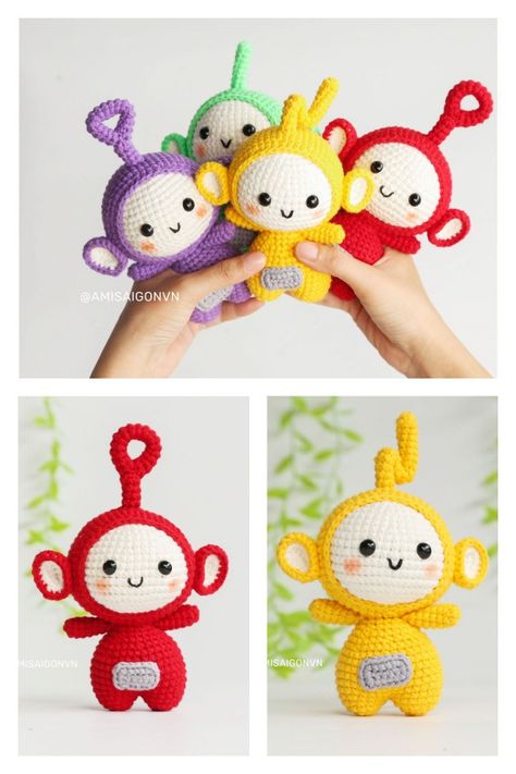 Amigurumi Teletubbies Free Crochet Pattern Graphic Crochet, Diy Animals, Doll Amigurumi Free Pattern, Crochet Toys Free Patterns, Crochet Toys Free, Crochet Fairy, Cozy Crochet Patterns, Pola Amigurumi, Crochet Baby Toys