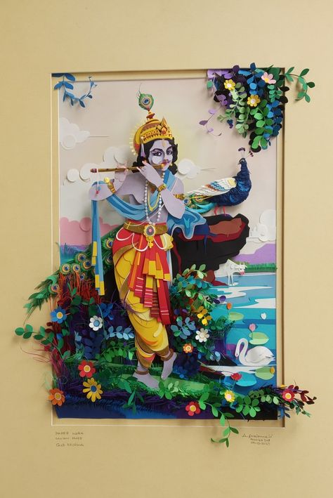 #lord Krishna paper craft
#Sri krishna paper craft works
#god krishna art work
#God Krishna Paper Craft Paper Art Tutorial, Paper Cutout Art, Cool Paper Crafts, Diy Paper Crafts Decoration, Krishna Painting, Indian Art Paintings, Paper Artwork, Paper Crafts Origami, Paper Cut Art