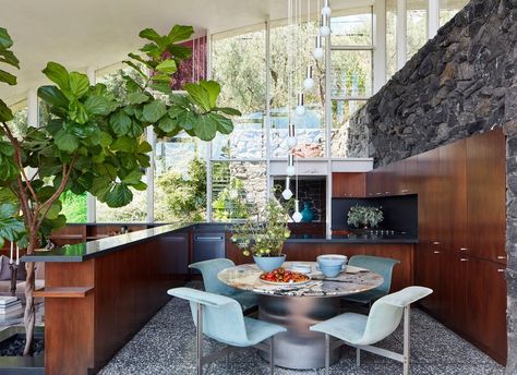 Garcia House, Marmol Radziner, John Lautner, Hollywood Hills Homes, Rainbow House, Vogue Living, American Architecture, Terrazzo Flooring, Organic Architecture