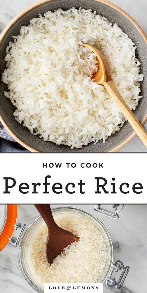 White Rice Recipes, Rice On The Stove, Fluffy Rice, How To Boil Rice, Cook Rice, Dry Rice, Perfect Rice, Rice Side Dishes, Rice Cookers