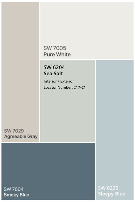 Fasad Design, Coastal Paint, Beach House Colors, Coastal Color Palette, Eksterior Modern, House Color Palettes, Paint Color Schemes, House Color Schemes, Coastal Colors