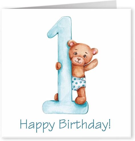 1st Birthday Card For a Boy First Birthday Wishes, Happy Birthday Grandson, Grandson Birthday Cards, Happy 7th Birthday, Happy 6th Birthday, Grandson Birthday, First Birthday Cards, Happy First Birthday, Happy Birthday Baby