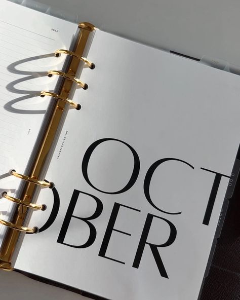 O C T O B E R 🤎 . . . Shop @8lotus.co with code ARLYNNE8 to save! #louisvuittonagenda #lvgmagenda #a5rings #a5planner #minimalplanner… | Instagram Organisation, Minimalistic Journal Ideas, Minimal Journal Aesthetic, Minimalist Planner Cover, Business Journal Ideas, Agendas Aesthetic, Journal Cover Aesthetic, Lv Aesthetic, Agenda Aesthetic