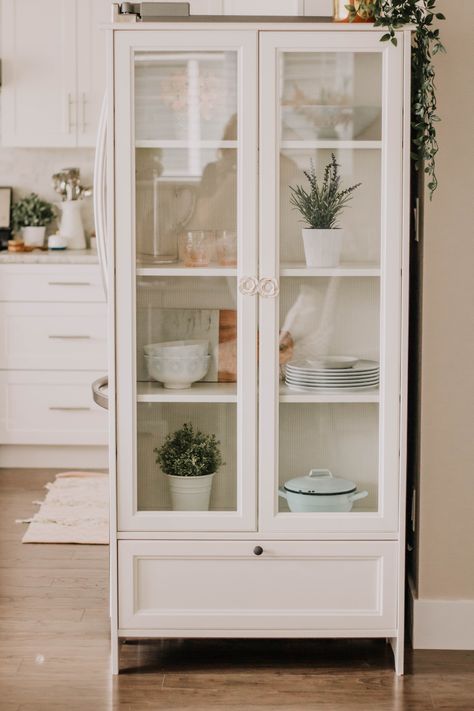 White storage cabinets