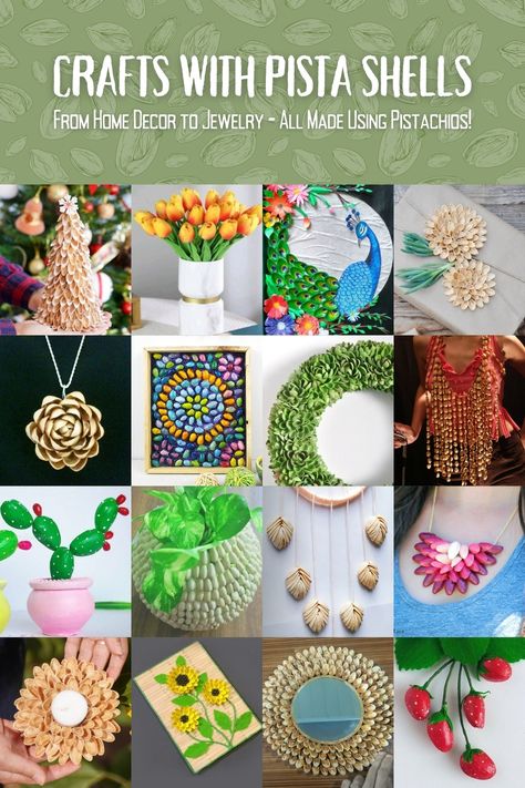 Don't toss those pistachio shells after snacking! From home décor to jewelry, you'll be amazed at these 20+ crafts with pista shells. Room Decor Ideas With Paper, Pistachio Shell, Pista Shell Crafts, Ideas With Paper, Pistachio Shells, Paper Art Design, Shells Diy, Shell Flowers, Awesome Crafts