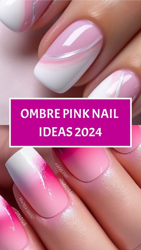 Ombre Pink Nail Ideas 2024 Short Nail Ombre Designs, 2024 Ombre Nails, Ombre Metallic Nails, Nails 2024 Ombre, Nail Ombre Ideas, Ombre Nail Designs 2024, Short Pink Ombre Nails, Pink Ombre Chrome Nails, Summer Ombre Nails 2024