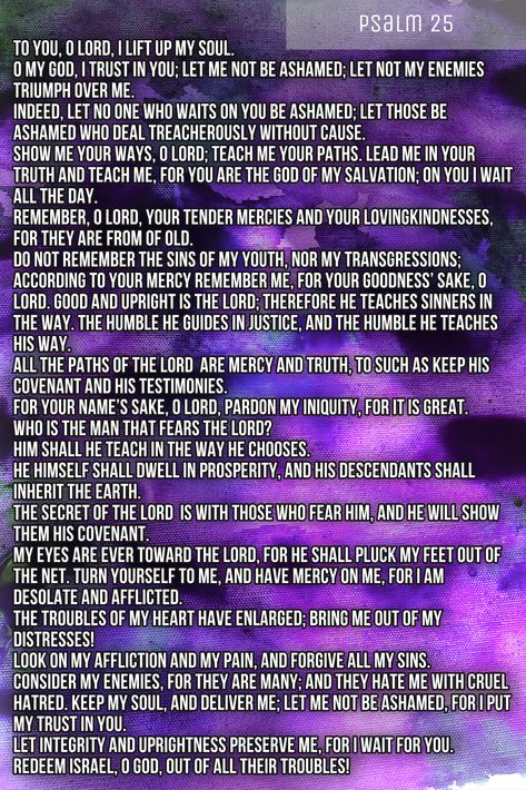 Psalms 25, Psalm 31:24 Kjv, Psalm 32:8 Kjv, Psalms 27:1 Kjv, Psalm 143:8 Kjv, Psalm 119:105 Kjv, Psalm 25, Deliverance Prayers, Psalm 121