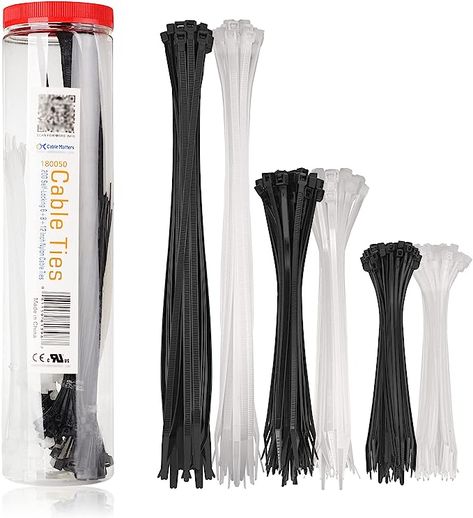 Amazon.com: Cable Matters 200-Pack Indoor and Outdoor 6, 8,12-Inch Self-Locking Nylon Zip Ties Assorted Sizes (Tie Wraps, Cable Ties, Zipties) in Black and White : Electronics Green Vans, Tie Wrap, Cable Ties, Zip Ties, Seafoam Green, Sea Foam, Indoor Outdoor, Cable, Black White