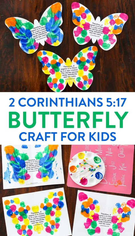 New Creation Butterfly Verse Craft - The Littles & Me Butterfly Verse, Kids Bible Crafts, Bible Verse Crafts, Laptop Photos, Toddler Sunday School, Bible Crafts Sunday School, Preschool Bible Lessons, Nursery Crafts, Bible Teaching