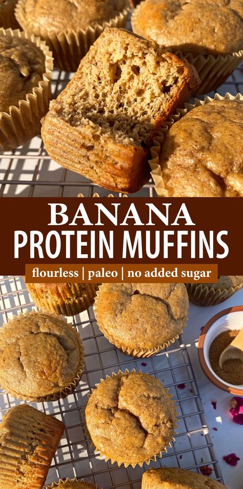 These healthy banana protein muffins are light, fluffy and easy to make. They require just 5 ingredients, bake in under 30 minutes and don't contain any added sugar (only sweetened with bananas). They're sure to be your go-to banana protein muffin for a gluten free breakfast option or quick snack. 3 Banana Recipes Healthy, 2 Ripe Banana Recipes Healthy, Banana Healthy Muffins, Protein Oat Muffins Healthy, Banana Muffins For Diabetics, Healthy Banana Recipes Clean Eating, Banana Muffins With Protein, Healthy Banana Protein Muffins, High Protein Banana Recipes