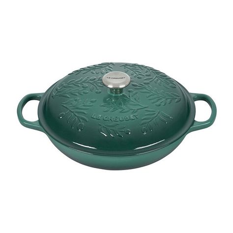 Le Creuset Olive, Cast Iron Braiser, The Olive Branch, Le Creuset Cast Iron, Dish Warmer, Outdoor Grills, Enameled Cast Iron, Knobs And Handles, Olive Branch