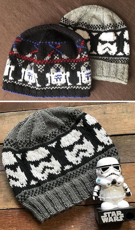 Blankets Knit, Hats Knitted, Hat Patterns Free, Knitting Patterns Free Hats, Fair Isles, Hat Knit, Storm Trooper, Star Wars Inspired, Knitted Wit