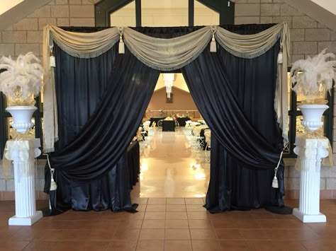 Gatsby entrance Gatsby Party Entrance, Gatsby Homecoming Theme, Gatsby Entrance Decor, Great Gatsby Entrance Decor, Masquerade Entrance Decor, Roaring 20s Prom Decorations, Great Gatsby Prom Theme Decoration 1920s Party, 1920 Great Gatsby Outfit, 1920 Prom Theme