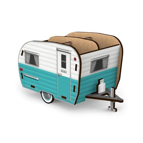 HAPPY CAMPER Vintage Camper Renovation, Cubicle Accessories, Camper Vintage, Pencil Holders For Desk, Camping Vintage, Desk Caddy, Wooden Truck, Retro Desk, Desk Stationery