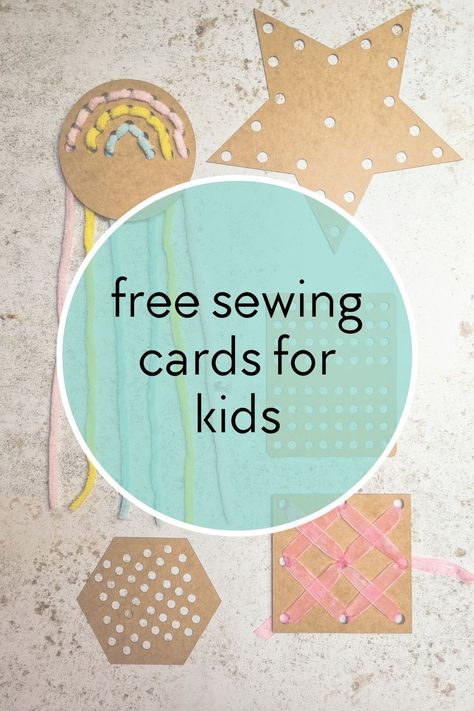 Preschool Sewing Projects, Sewing Activities For Preschoolers, Sewing Activities For Kids, Sewing Cards Templates, Yarn Activity For Kids, Sewing Cards For Kids, Swedish Heritage, Sewing Activities, Kindergarten Art Lessons