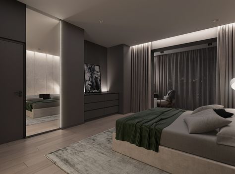 Cozy bedroom :: Behance Layout Bedroom Ideas, Wall Colors Bedroom, Couple Bedrooms, Bedrooms Ideas For Couples, Fashion Decor Bedroom, Layout Bedroom, Bedroom Behance, Space Layout, Mansion Bedroom