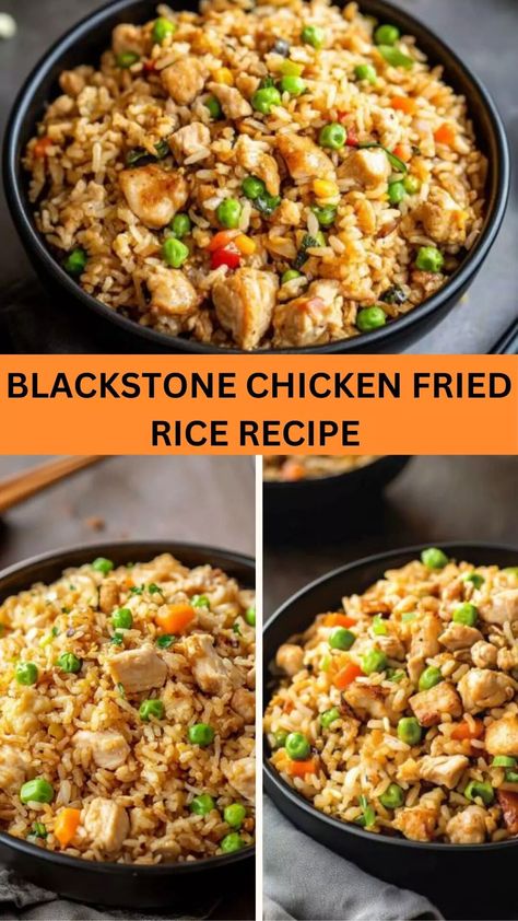 Black Stone Chicken Fried Rice, Blackstone Chicken Fried Rice Recipe, Black Stone Fried Rice, Blackstone Chicken Fried Rice, Chicken Fried Rice On Blackstone Griddle, Sheet Pan Chicken Fried Rice, Fried Rice Recipe Chicken, Blackstone Fried Rice, Best Chicken Fried Rice