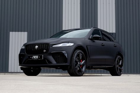 Jaguar F-Pace Matte Black Full Wrap Matte Black Jaguar Car, Jag F Pace, F Pace Jaguar, Jaguar Car Suv, Jaguar F Pace Black, Black Jaguar Car, Jaguar Pace, Jaguar Fpace, Jaguar Suv