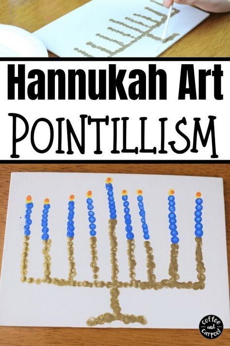 Celebrate Hanukkah with this adorable Hanukkah art with Pointillism project which is a great way to honor the Festival of Lights. This is the perfect activity to help your kids understand the meaning of Hanukkah. Try out this activity that the whole family and kids will have a blast doing! Hannukah Activities, Hanukkah Preschool, Hannukah Crafts, Hanukkah Ideas, Hanukkah Activites, Hanukkah For Kids, Hanukkah Lights, Hanukkah Art, Kid Friendly Art