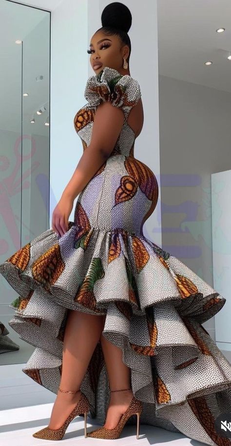 Credit: Bavic Fashion Academy Kitenge Dress, Ankara Dress Styles, Ankara Gowns, Ankara Gown Styles, Latest Ankara Styles, Afrikaanse Mode, Ankara Style, African Print Dress, Ankara Dress