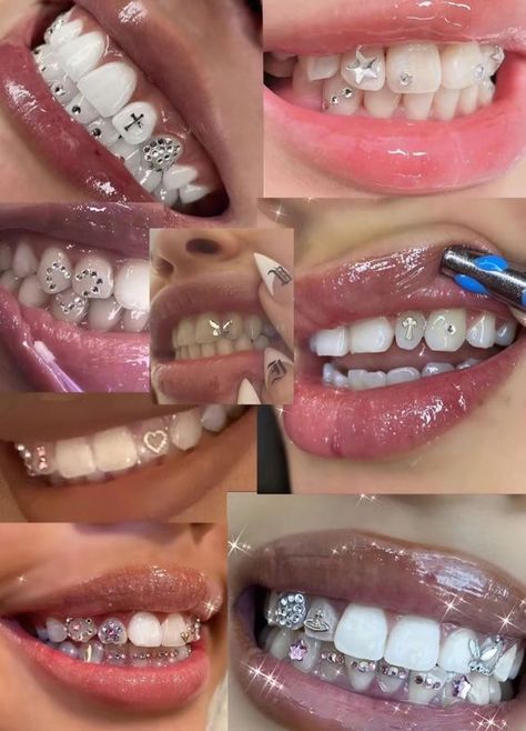 Simple Teeth Gems, Tooth Gem Ideas, Teeth Jewels, Corporate Christmas Party, Teeth Gems, Pretty Teeth, Dental Jewelry, Diamond Grillz, Cute Nose Piercings