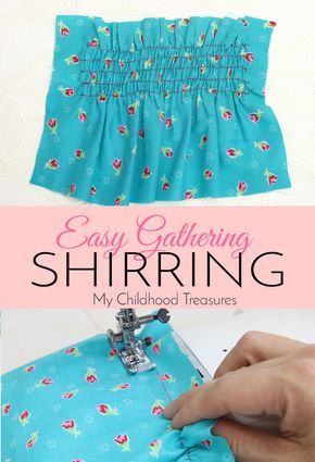 Look in any kids boutique and you will see all sorts of clothing with shirring elastic. Sewing with elastic thread is easy with this step by step tutorial. Tips Menjahit, Elastic Sewing, Decorative Stitches, Folding Origami, Sewing Elastic, Beginner Sewing Projects Easy, Elastic Thread, Techniques Couture, Leftover Fabric