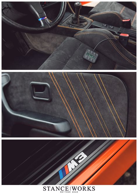 orange e30 interior E30 Interior Inspiration, Bmw E30 M3 Interior, E30 Interior, Bmw E30 Interior, Bmw E30 Touring, Car Interior Upholstery, E36 Coupe, Bmw Interior, Bmw E21